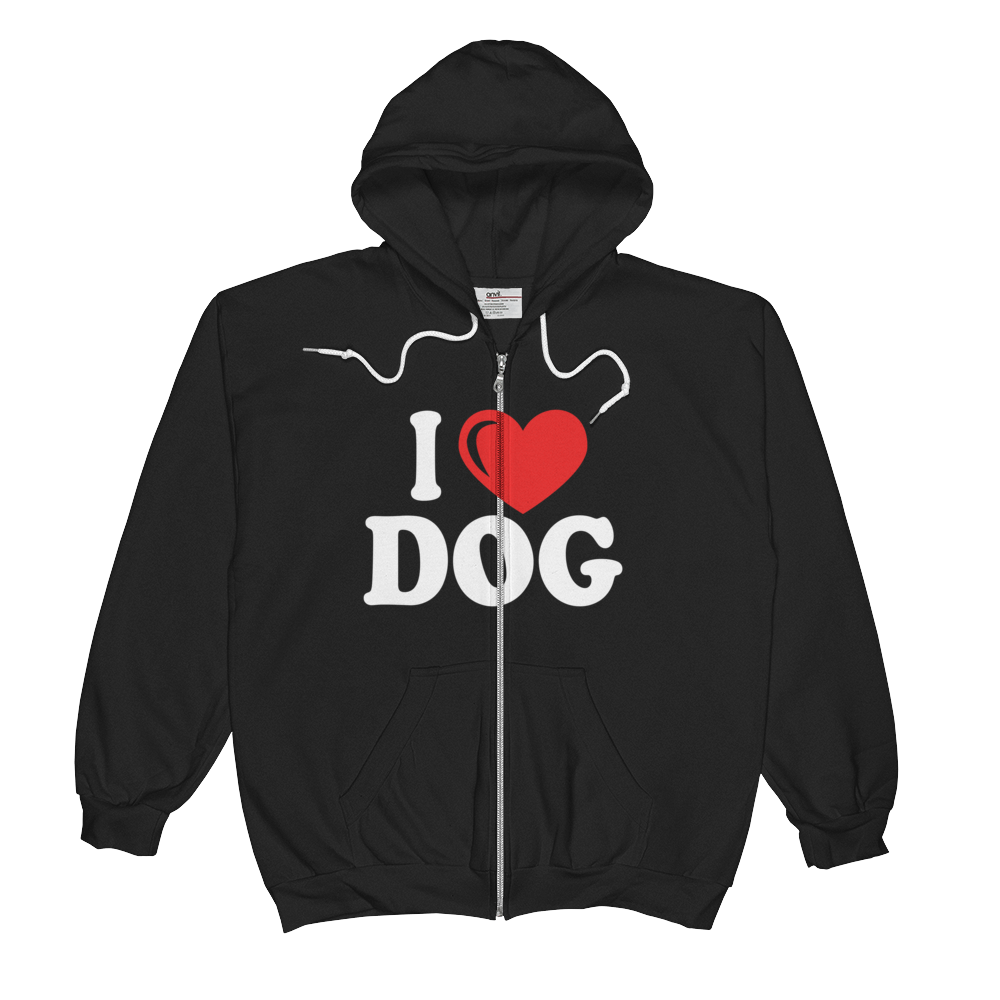 L Love Dog Unisex  Zip Hoodie