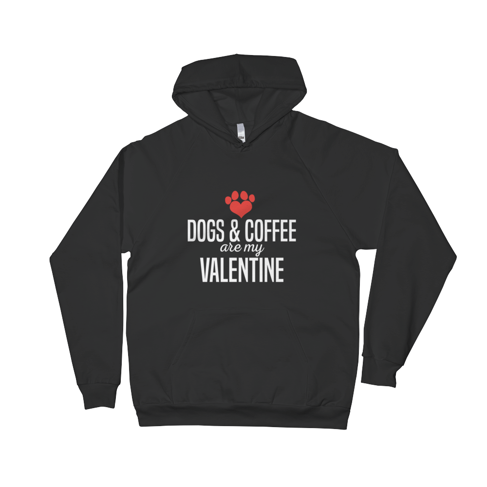 Dogs & Coffee are My Valentine Unisex Fleece Hoodie