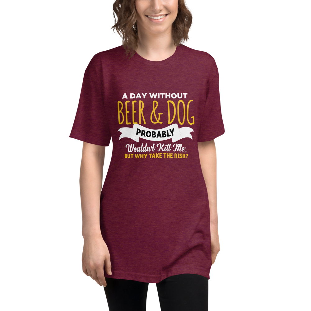 Beer & Dog  Tri-Blend Track Shirt