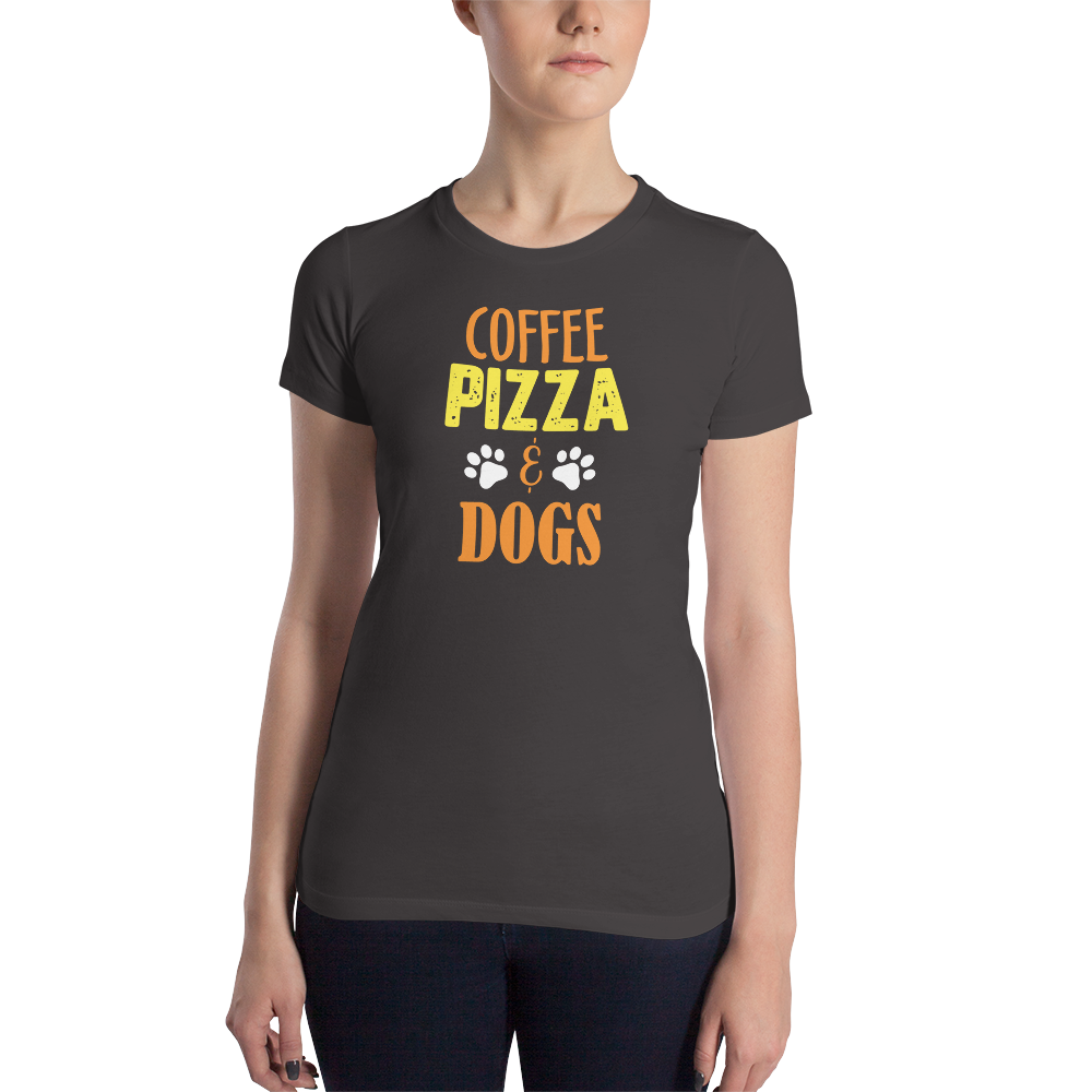 Coffee Pizza & Dogs Slim Fit T-Shirt