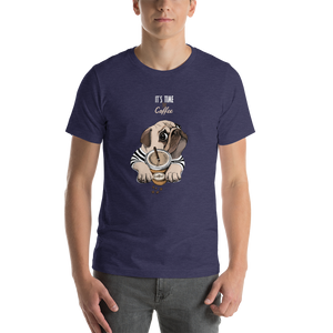 "It's coffee time" This is a new T-shirt for dog lovers. Short-Sleeve. Unisex