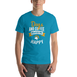 Dogs And Coffee Makes Me Happy Unisex T-Shirt