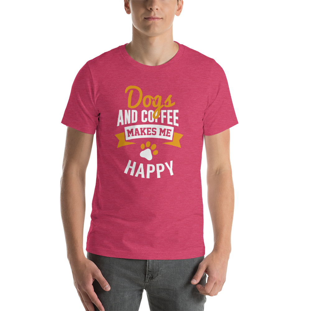 Dogs And Coffee Makes Me Happy Unisex T-Shirt