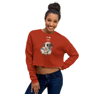 "It's coffee time"  Fashion Warm Crop Sweatshirt For Women