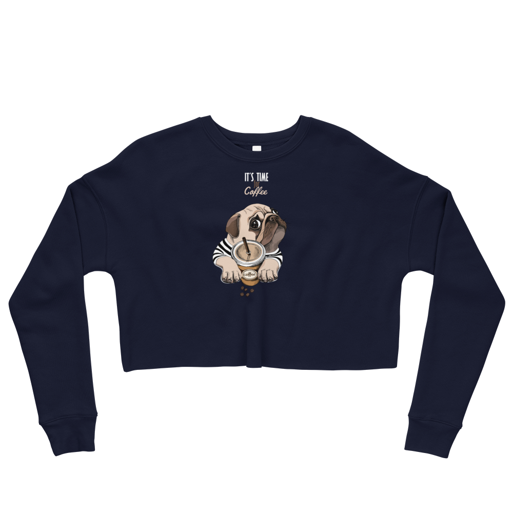"It's coffee time"  Fashion Warm Crop Sweatshirt For Women