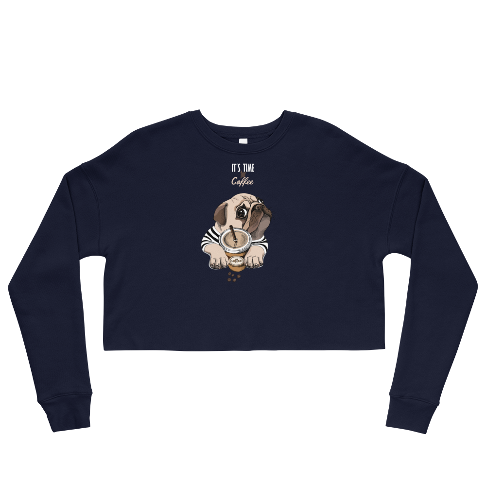 "It's coffee time"  Fashion Warm Crop Sweatshirt For Women