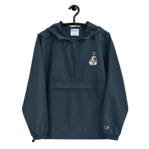 Embroidered Champion Packable Jacket. "It's coffee time"