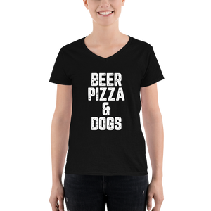 Beer Pizza & Dogs V-Neck Shirt