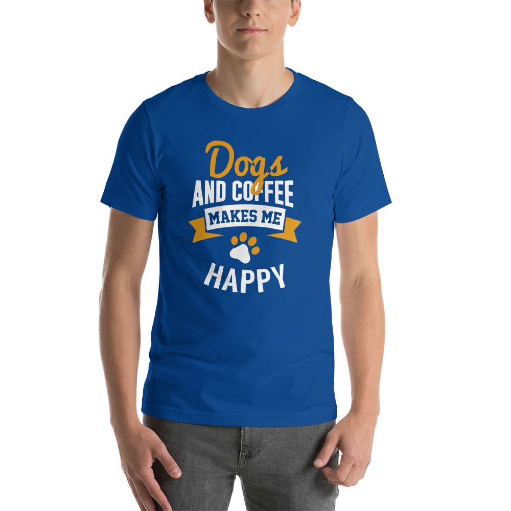 Dogs And Coffee Makes Me Happy Unisex T-Shirt