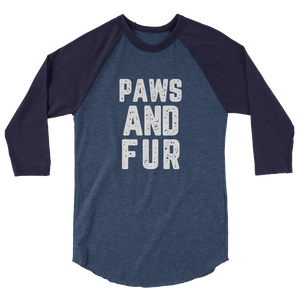Paws and Fur 3/4 sleeve raglan shirt