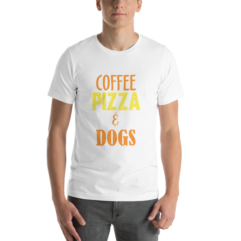 Coffee Pizza Dogs Unisex T-Shirt