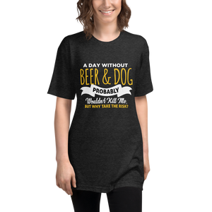 Beer & Dog  Tri-Blend Track Shirt