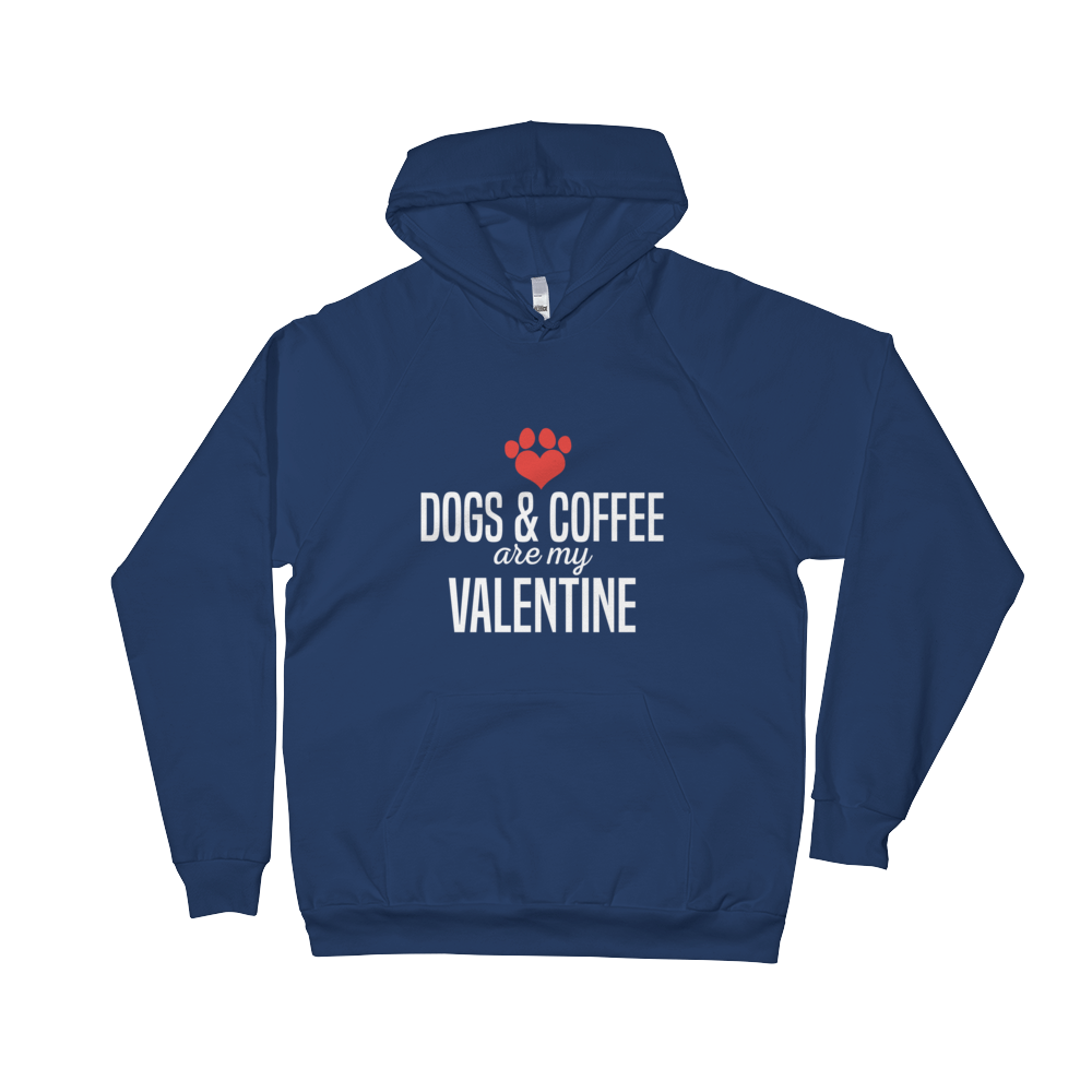 Dogs & Coffee are My Valentine Unisex Fleece Hoodie