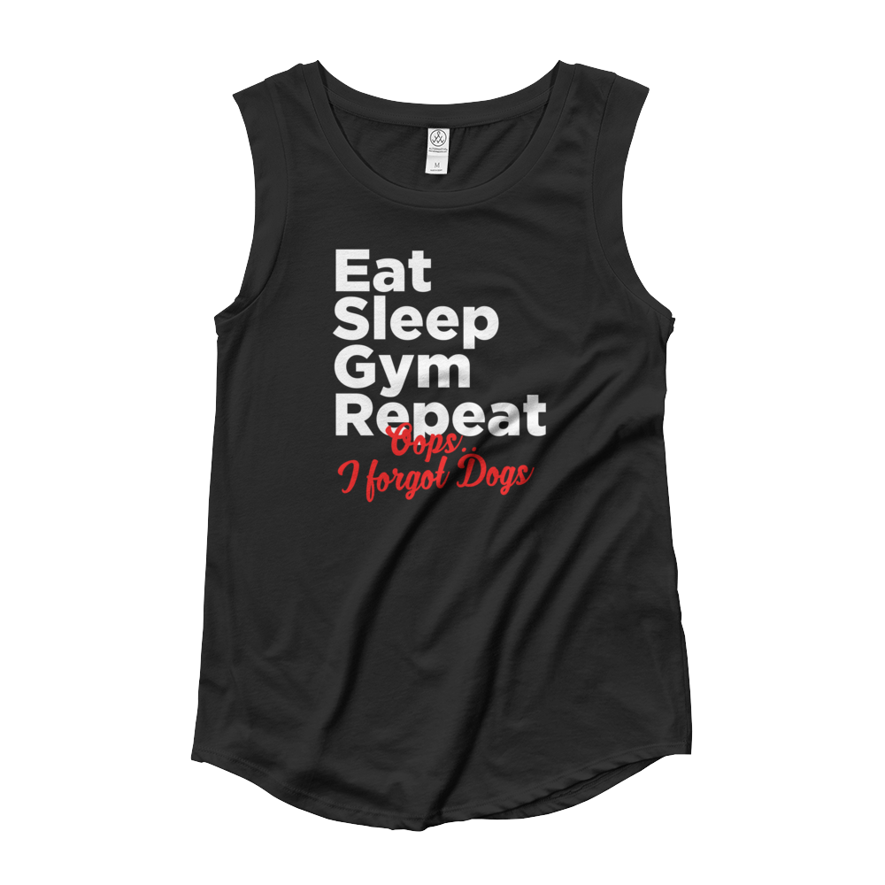 Eat Sleep Gym Repeat Cap Sleeve T-Shirt