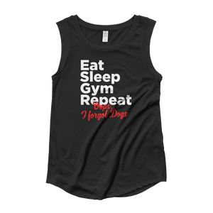 Eat Sleep Gym Repeat Cap Sleeve T-Shirt