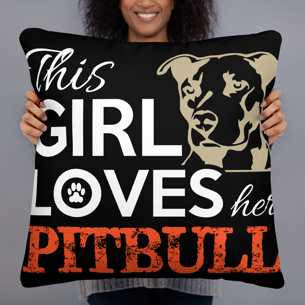 This Girl Lovers Pitbull Pillow