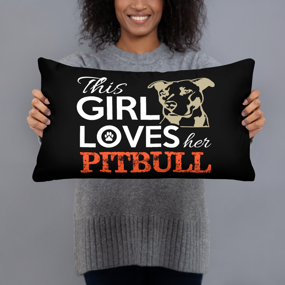 This Girl Lovers Pitbull Pillow