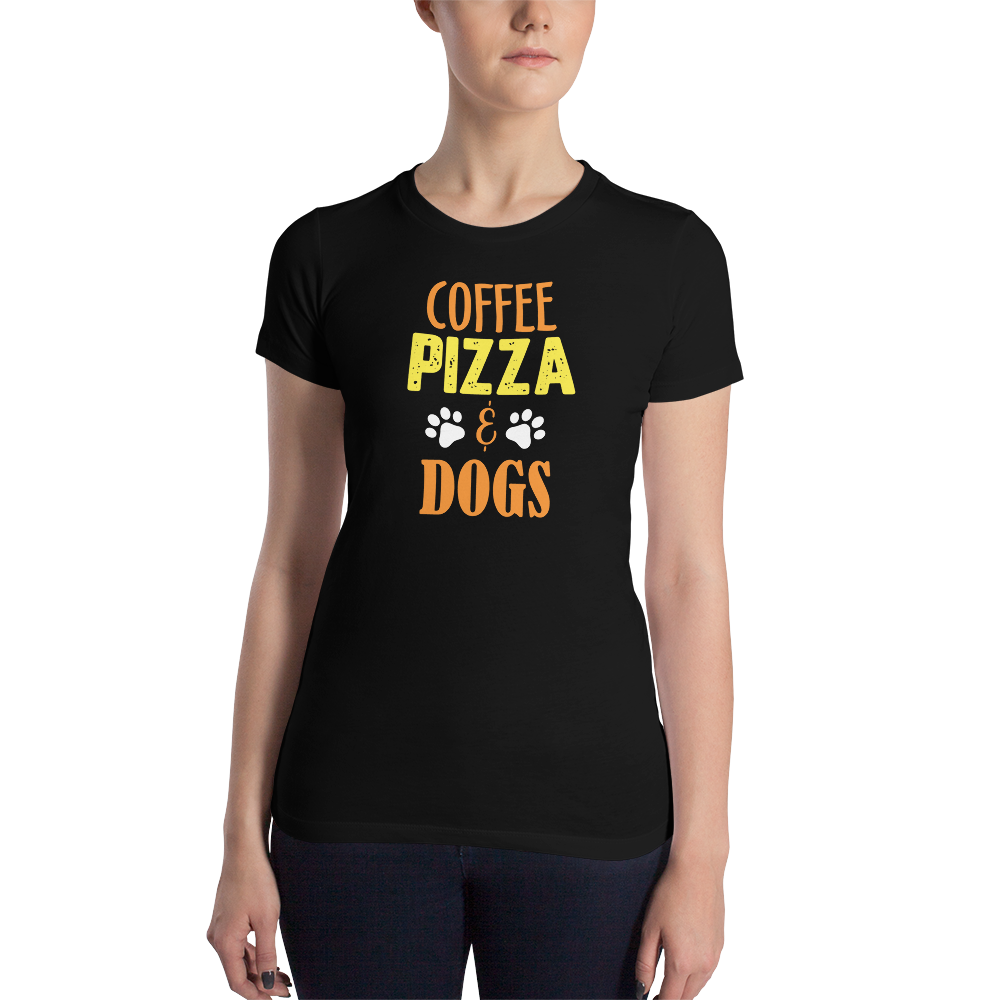 Coffee Pizza & Dogs Slim Fit T-Shirt