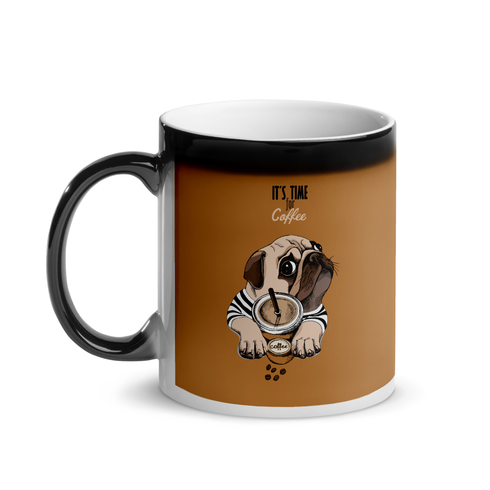 "It's coffee time" Cool Mug for a gift or you personally. Glossy Magic Mug