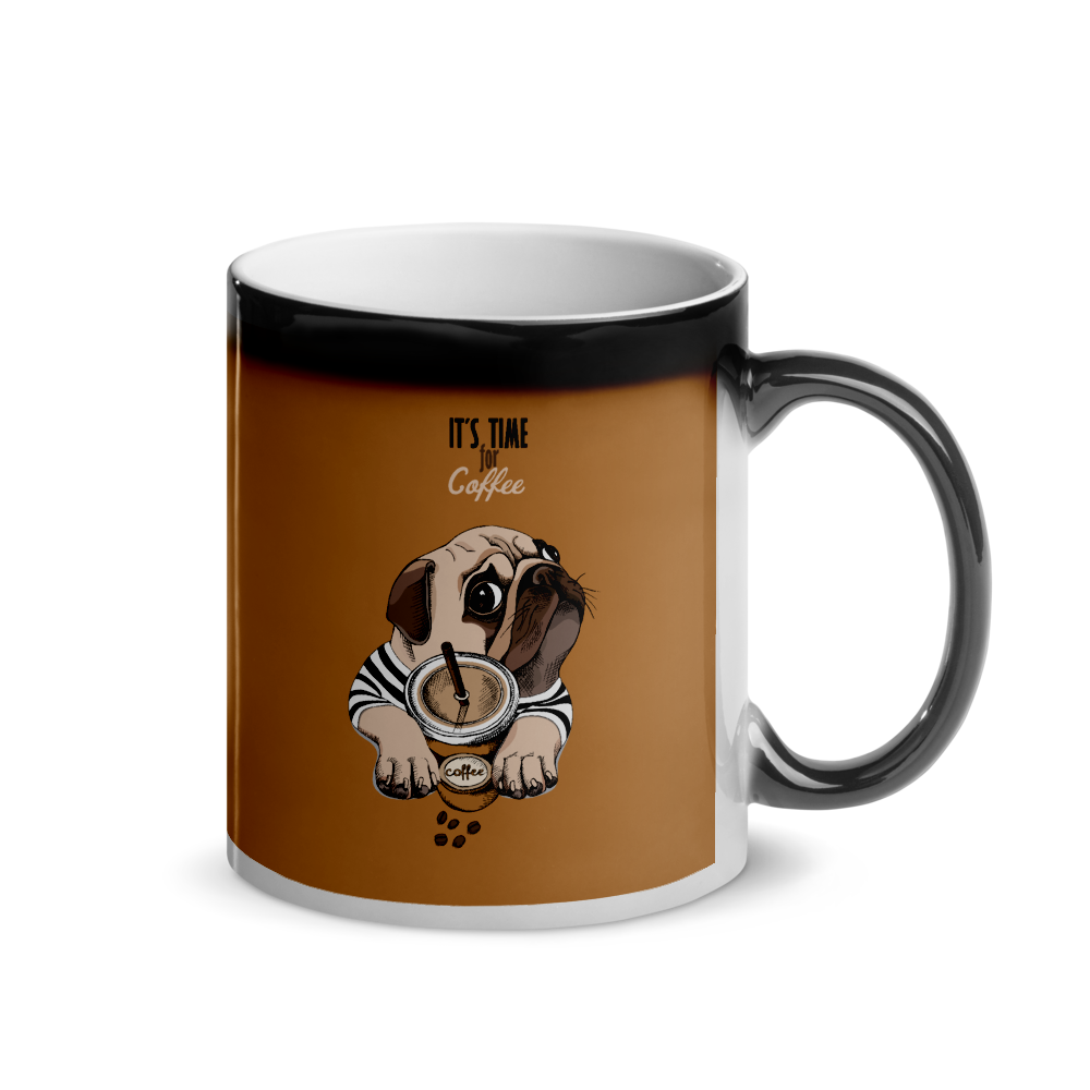 "It's coffee time" Cool Mug for a gift or you personally. Glossy Magic Mug